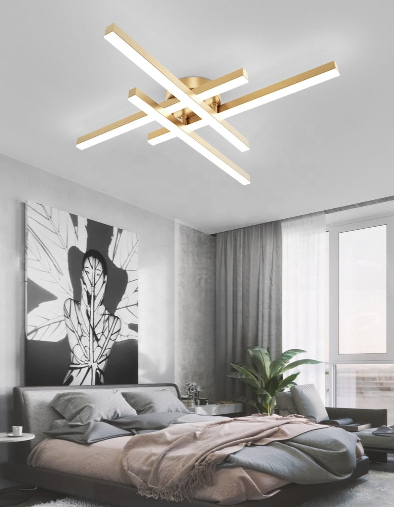 Lumi Cross Gold Ceiling Light