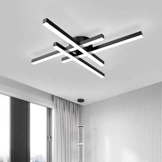 Lumi Cross Black Ceiling Light