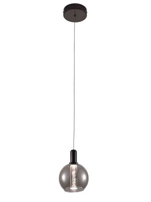 Lumi Ember Glass Pendant – Smoky Chrome